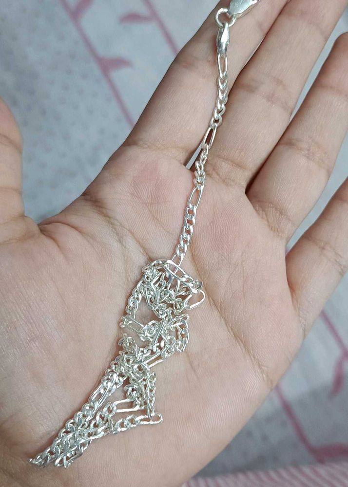 Real Silver Link Ring Chain