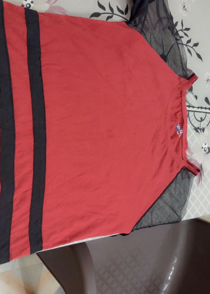 Red &amp; Black Striped T-Shirt