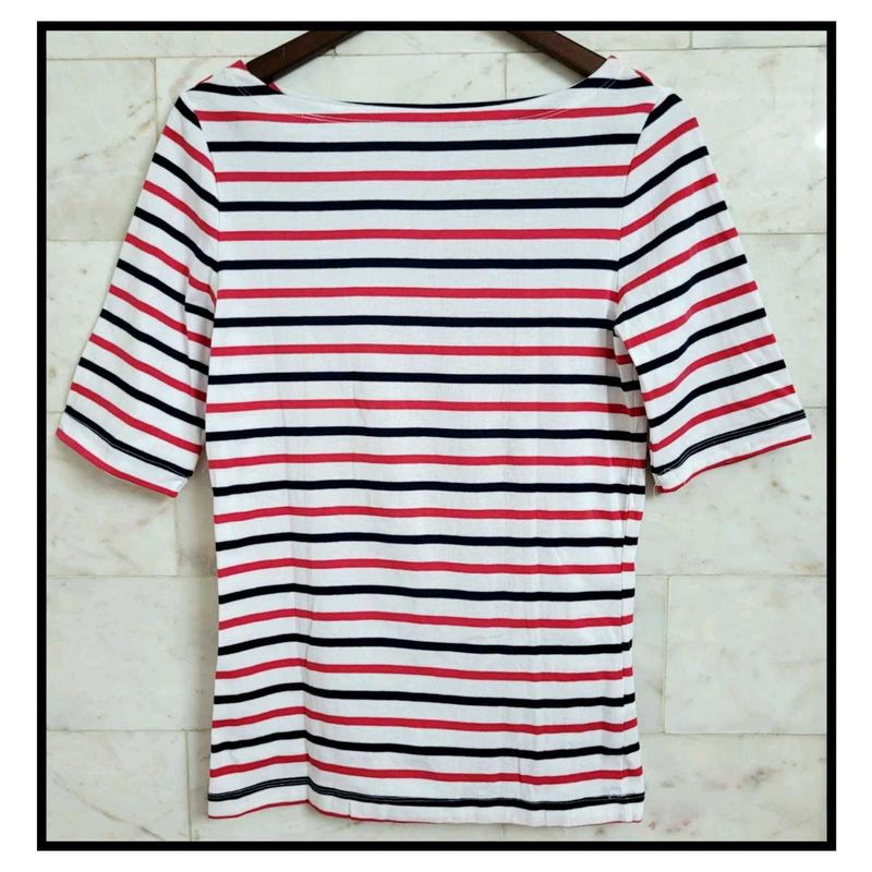 Gap Red &amp; White Striped Top