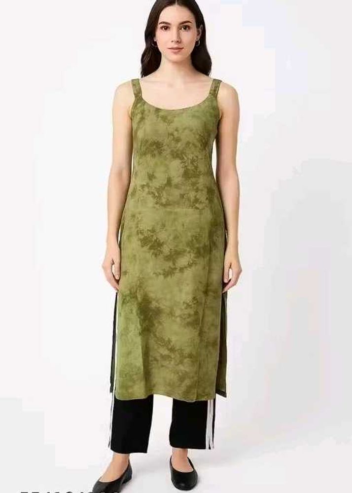 Olive Green Tie-Dye Kurti,Pink, Purple,Orange
