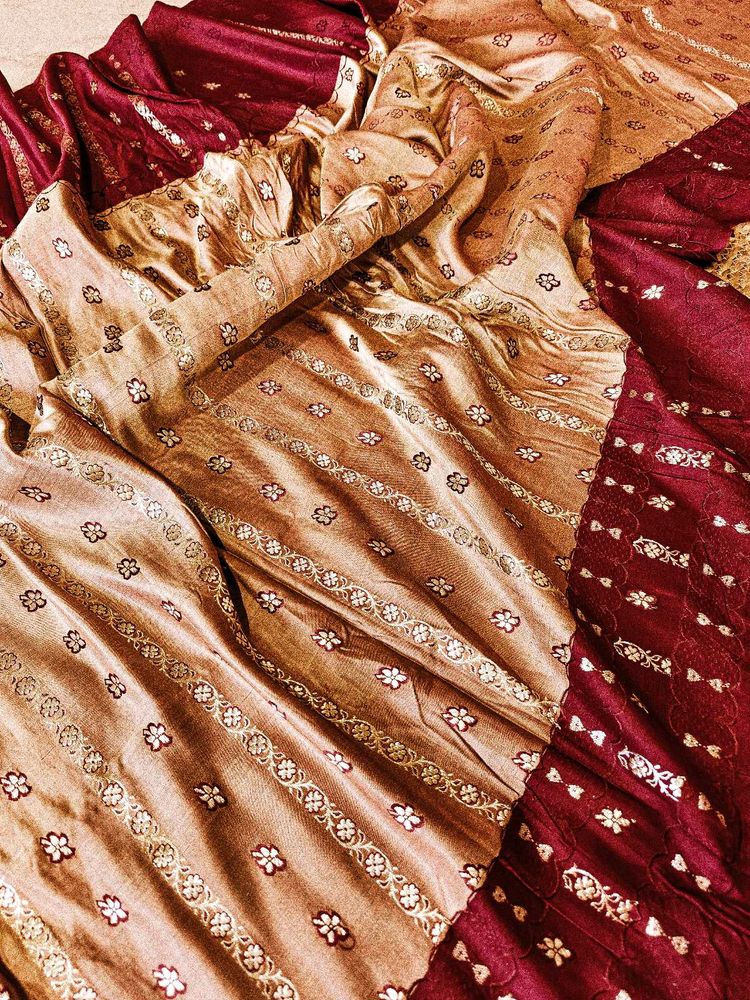 Pure Silk Vintage Golden Mulberry Banarasi