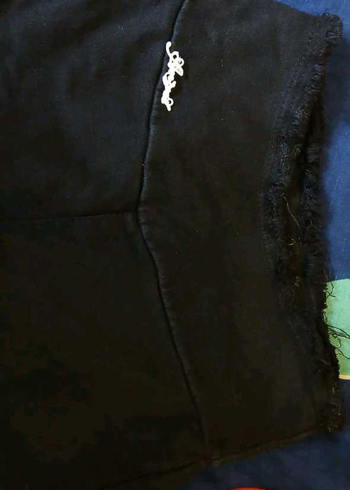 Black Jeans  with Frayed Edge Detail