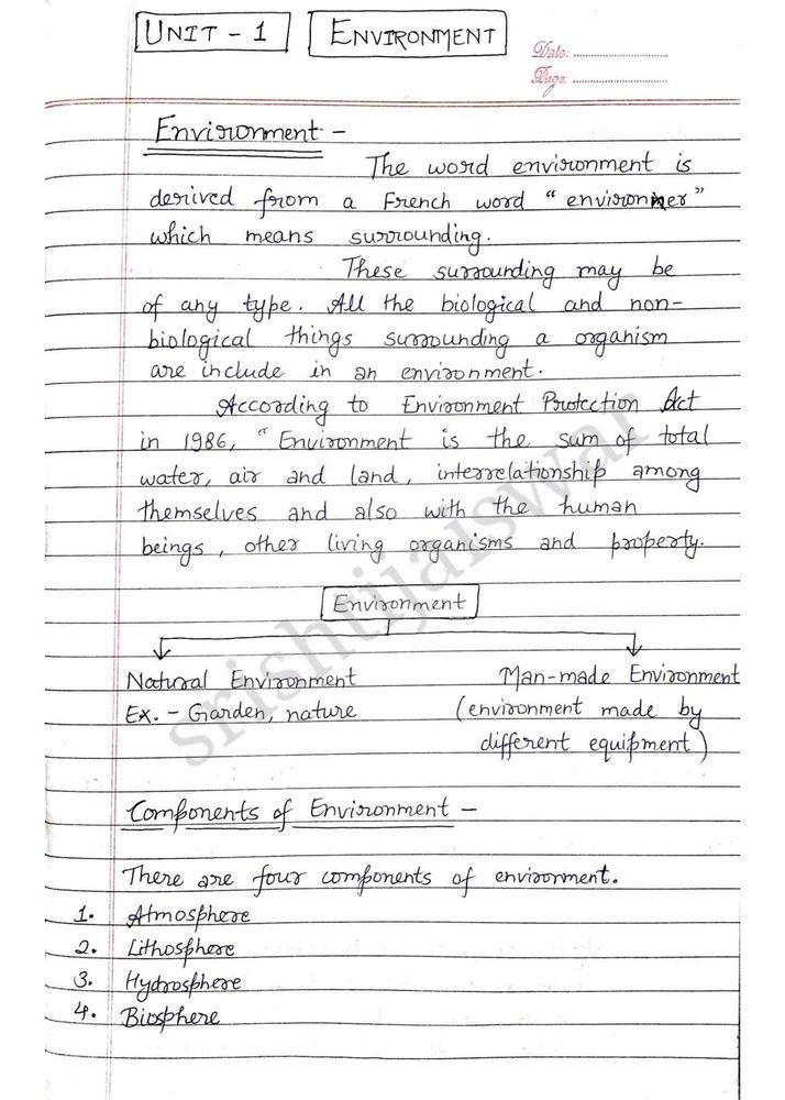 Environment(EVS) Engineering AKTU B.Tech Notes