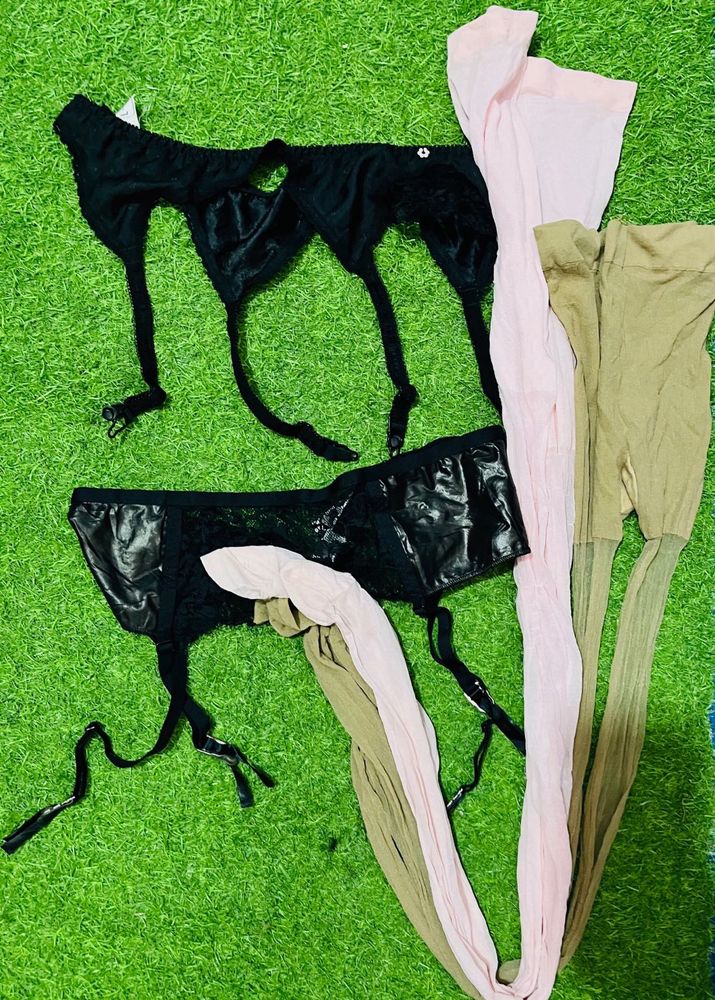 Garter Belt with Stockings Set