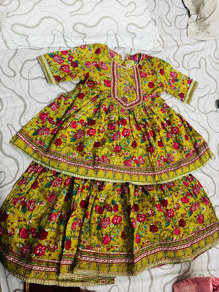 Floral Print Anarkali Dress