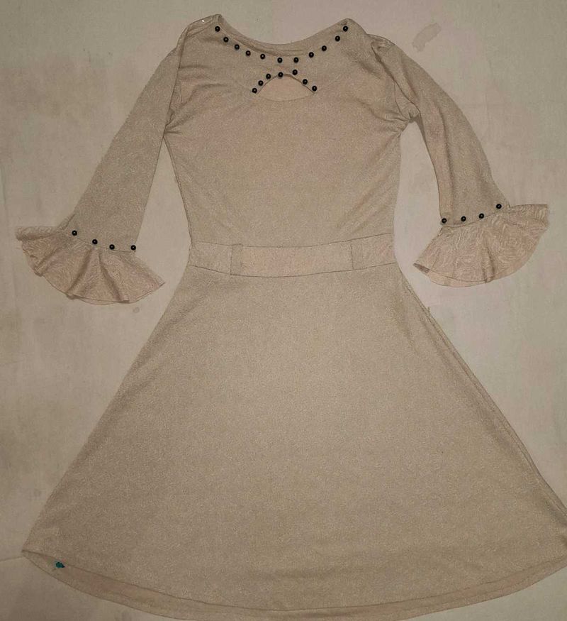 Elegant Beige Dress✨️