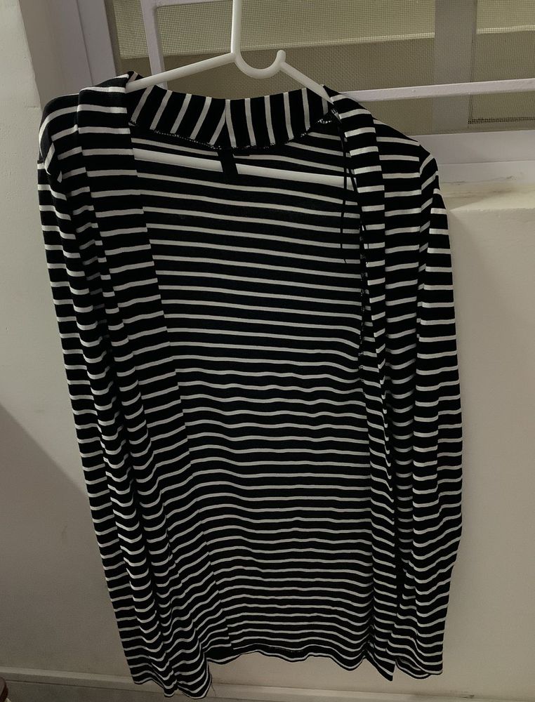 Striped Black &amp; White Cardigan