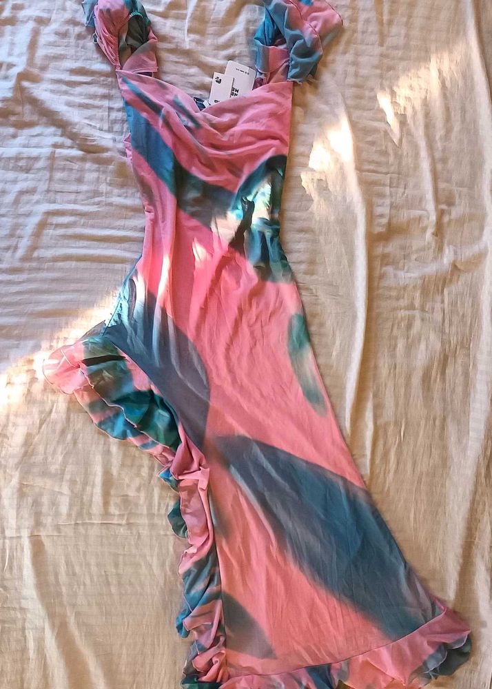 Aesthetic NEWME y2k vintage ruffle dress