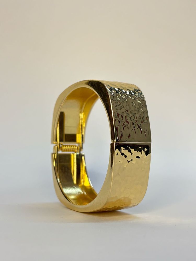 Gold Textured Bangle Bracelet