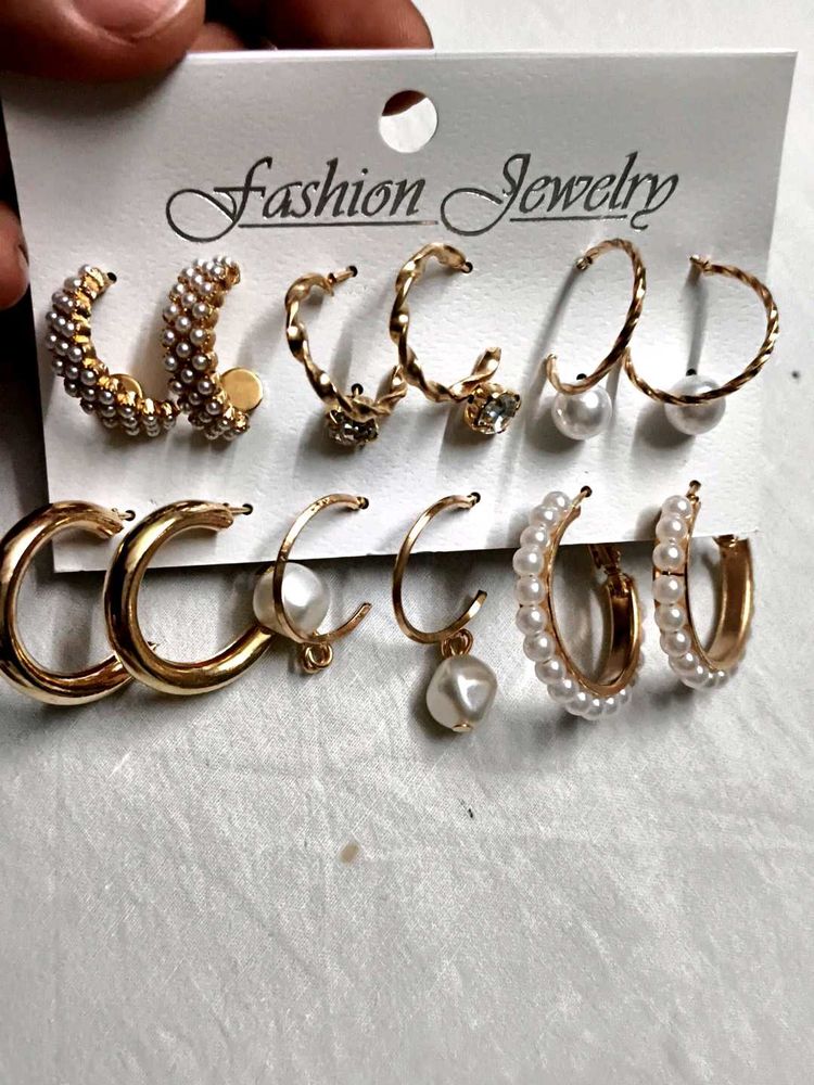 Earring Set - Gold &amp; Pearl