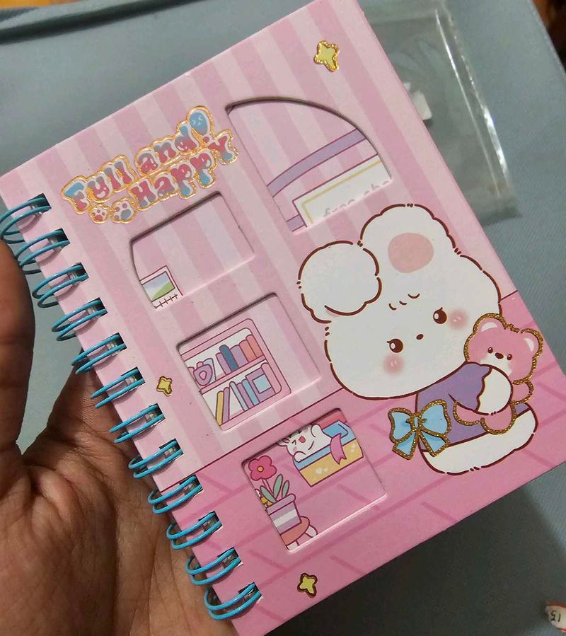 Cute 'Full and Happy' Spiral Notebook Set of 3