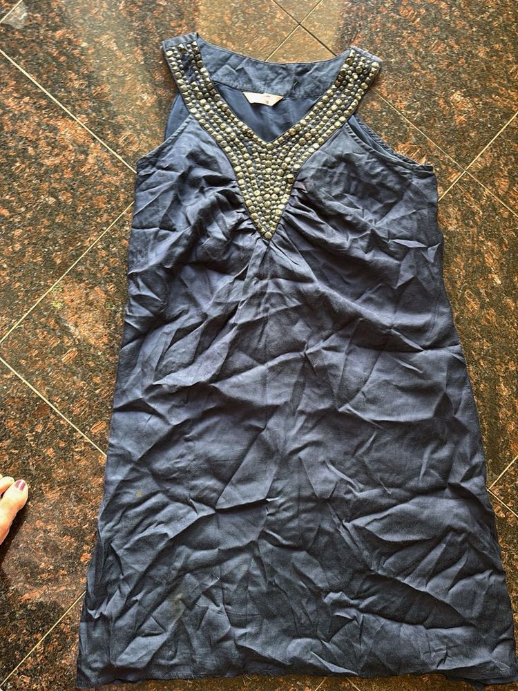 Navy Studded Dress