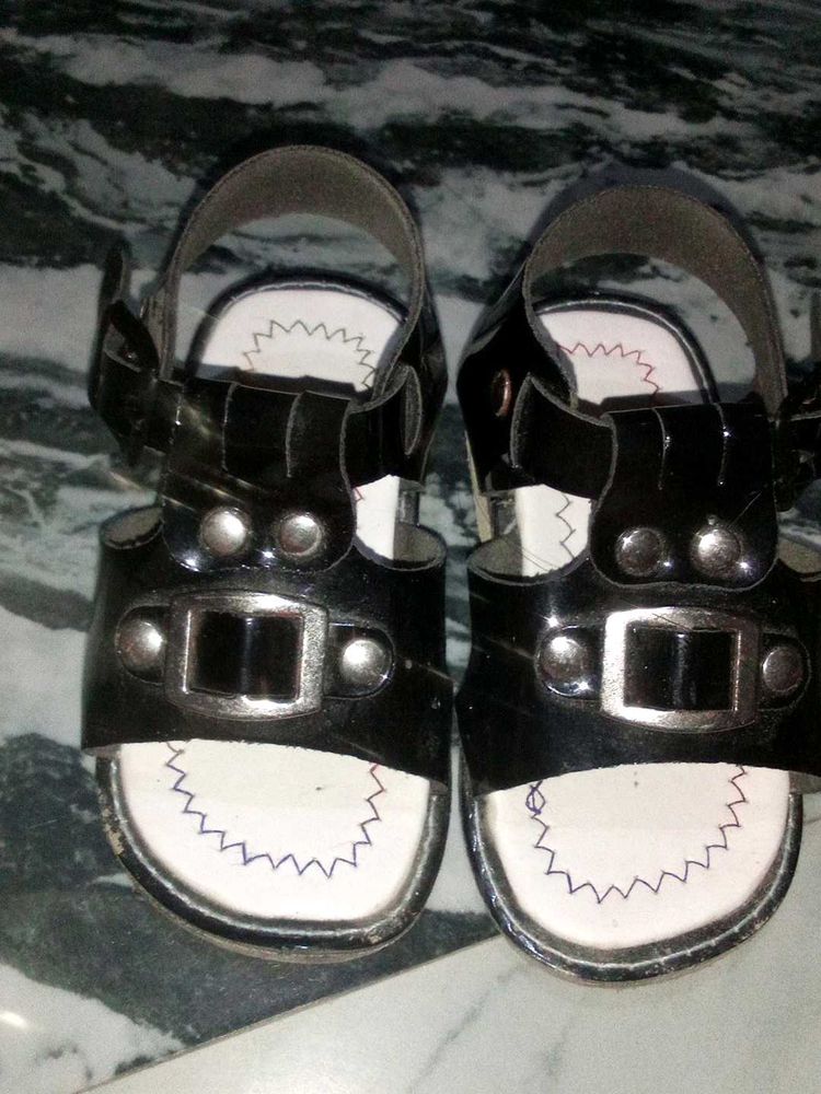 Black Buckle Sandals
