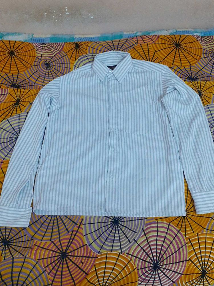 Men Striped White Shirt