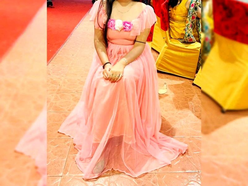 Very Beautiful  Barbie soft Net Evening Gown