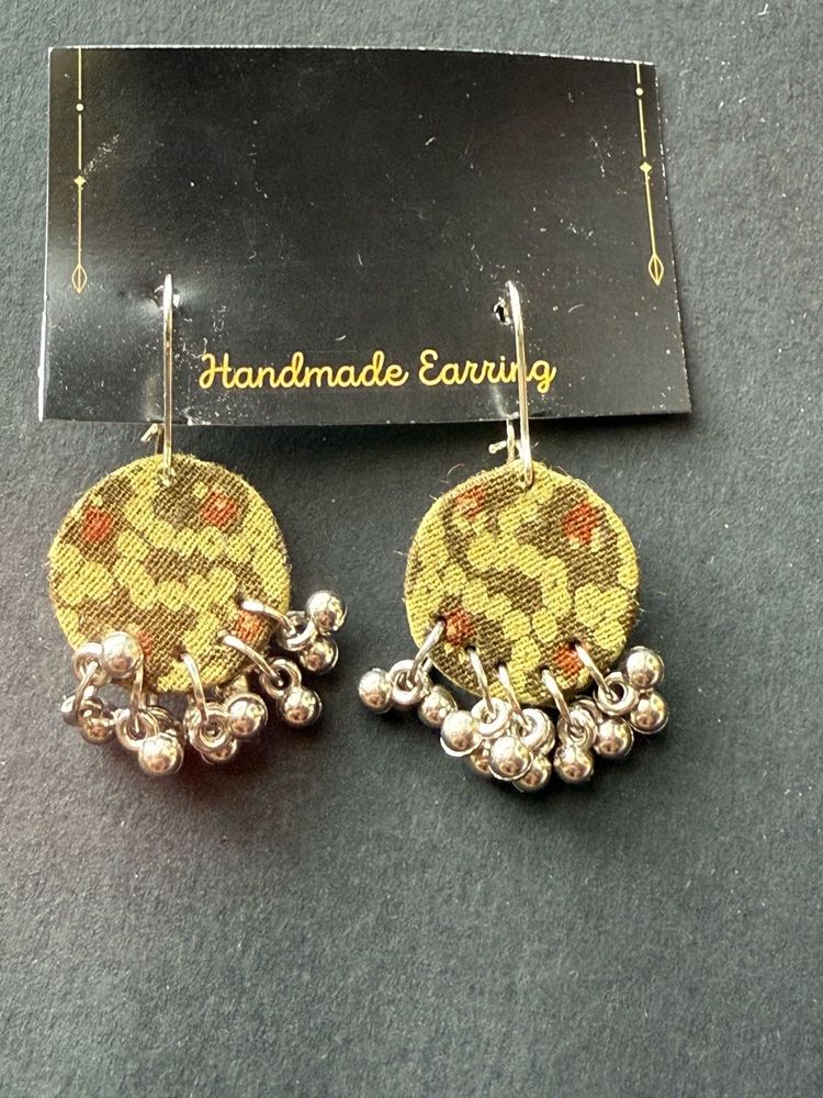 Handcrafted Fabric Jhumki Earrings 🌿✨