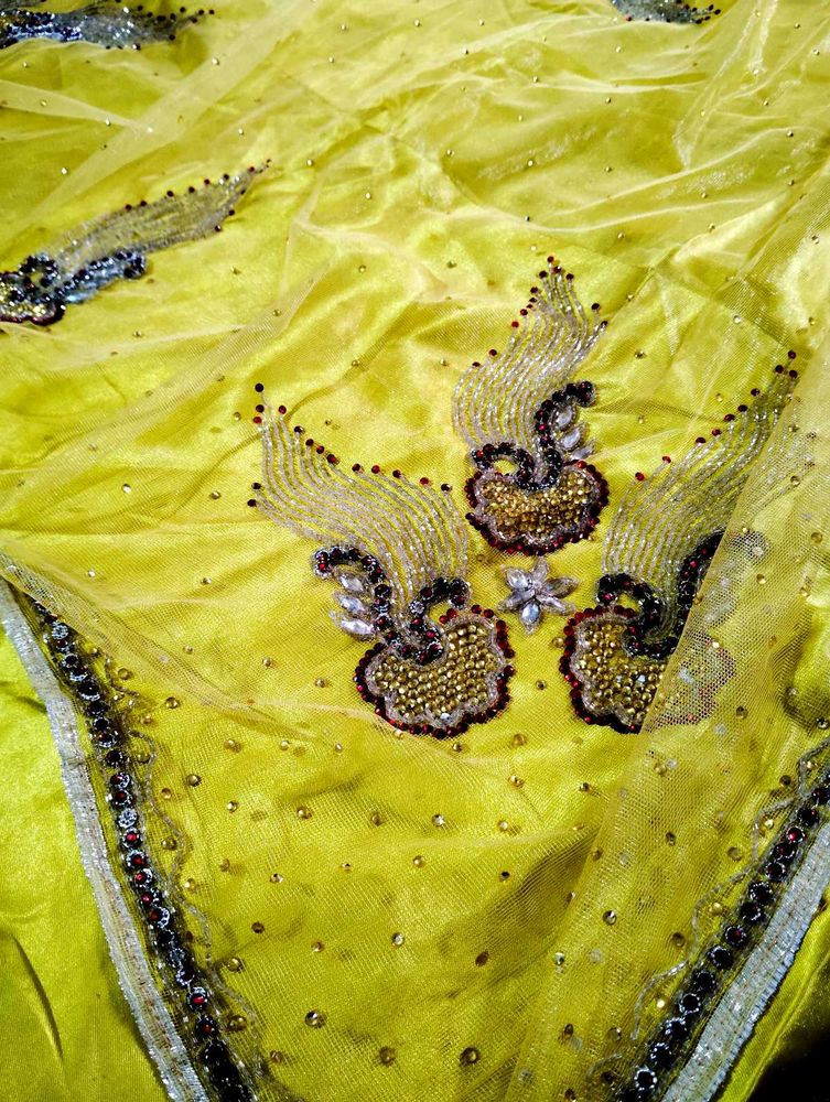 Party Wear Full Embroidery Hand Work Saree