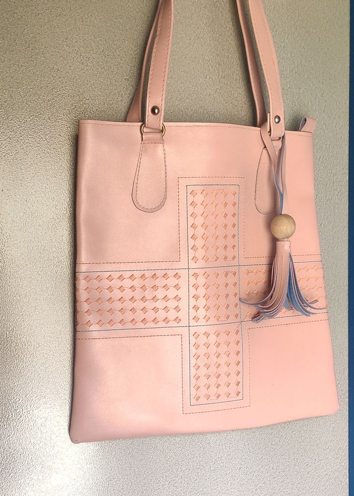 PINK HANDBAG/TOTE BAG//
