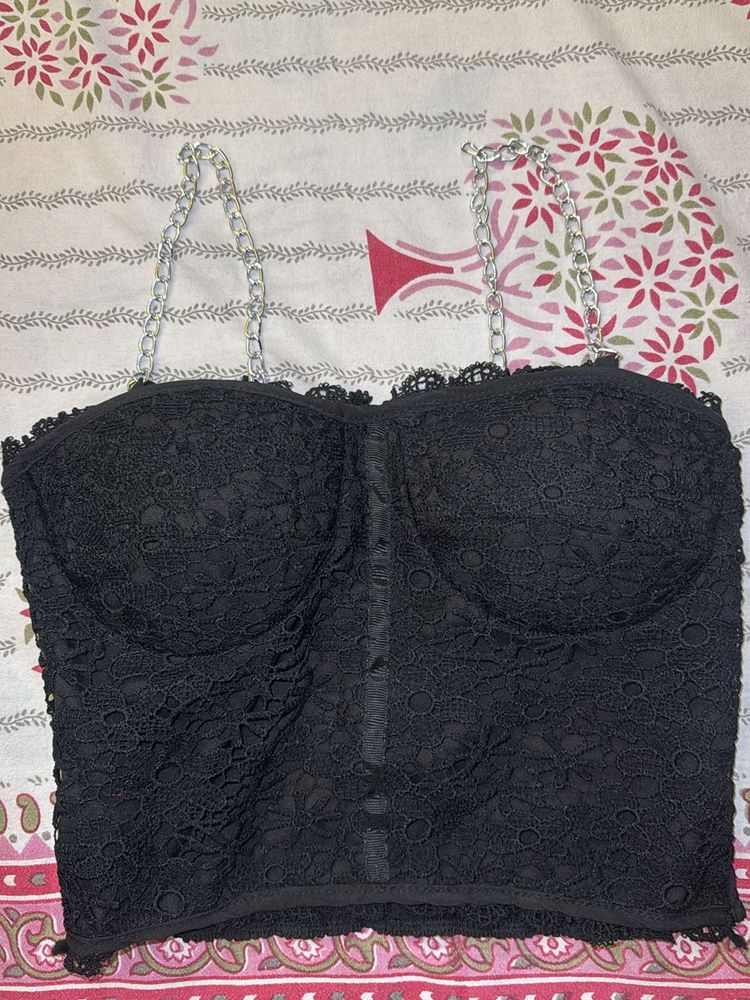 Corset Shoulder Straps Crop Top