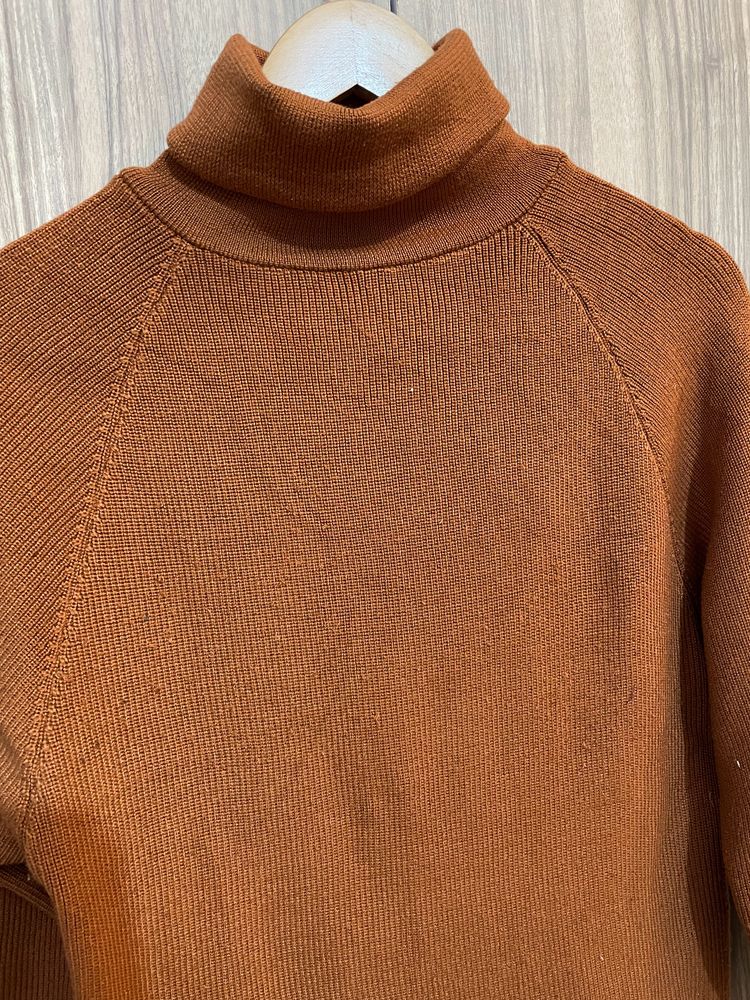Long Woolen High Neck Dress