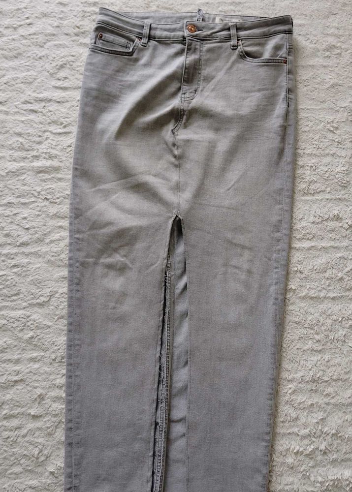 Gray Denim Maxi Skirt