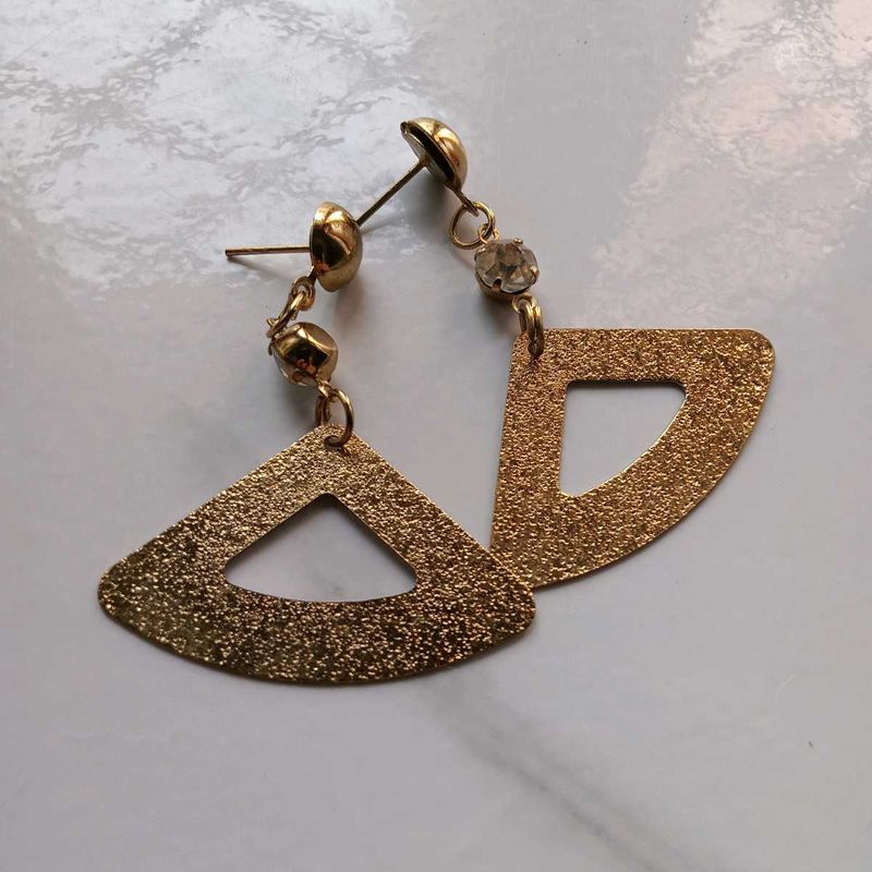 Geometric Gold Dangle Earrings