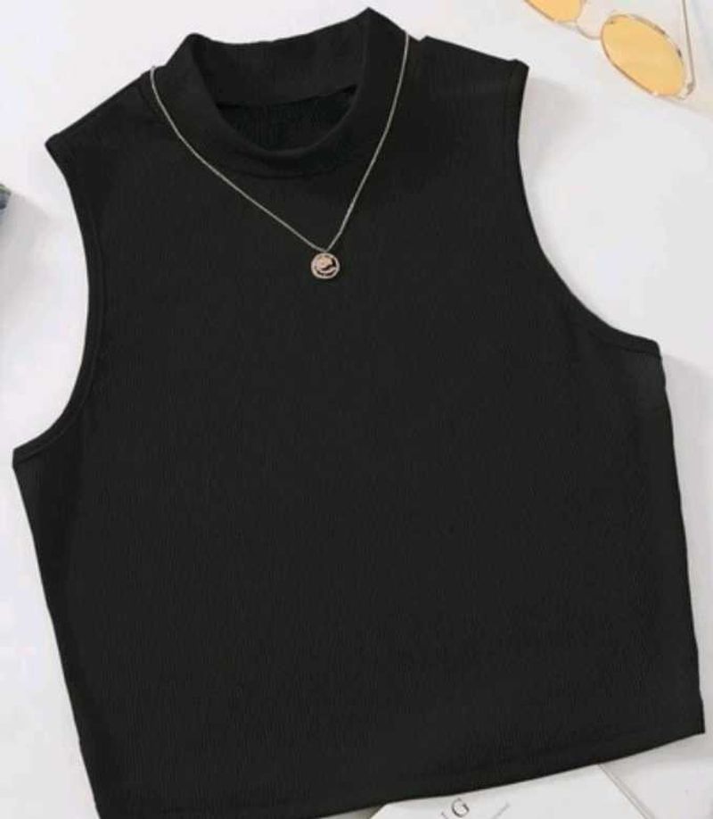 Sleeveless Mock Neck Top