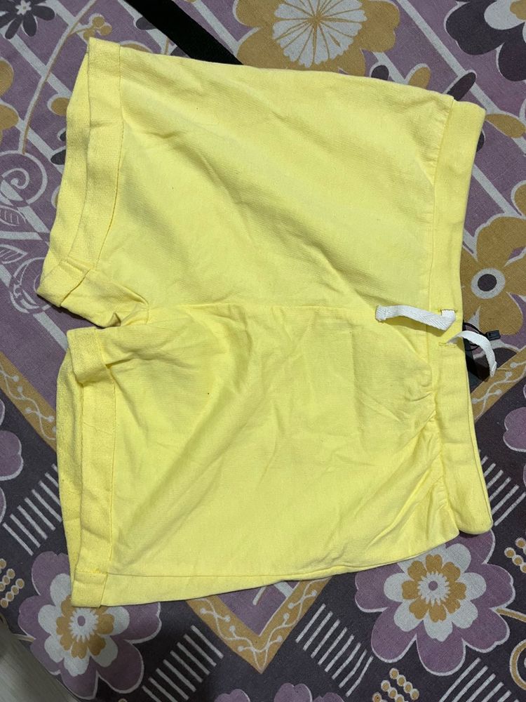 Yellow Casual Shorts