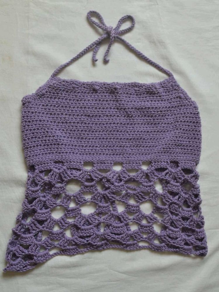 Crochet Halter Top - adjustable back tie
