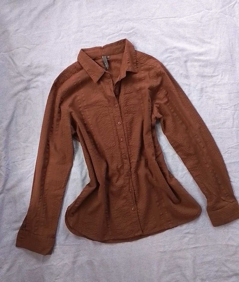 ⊹₊ ⋆ 🤎 Brown Cotton Shirt  ⋆ ₊⊹