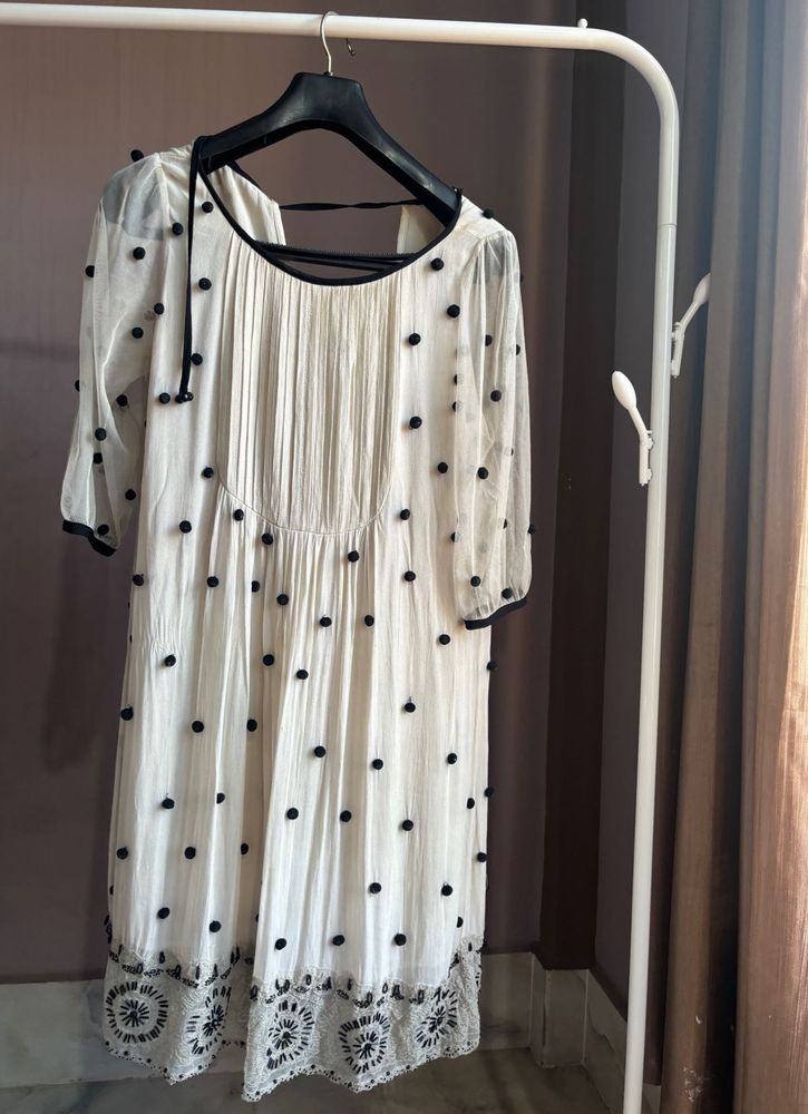 Nude Embroidery Dress
