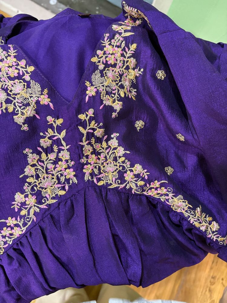 Purple Embroidered Designer Anarkali Suit