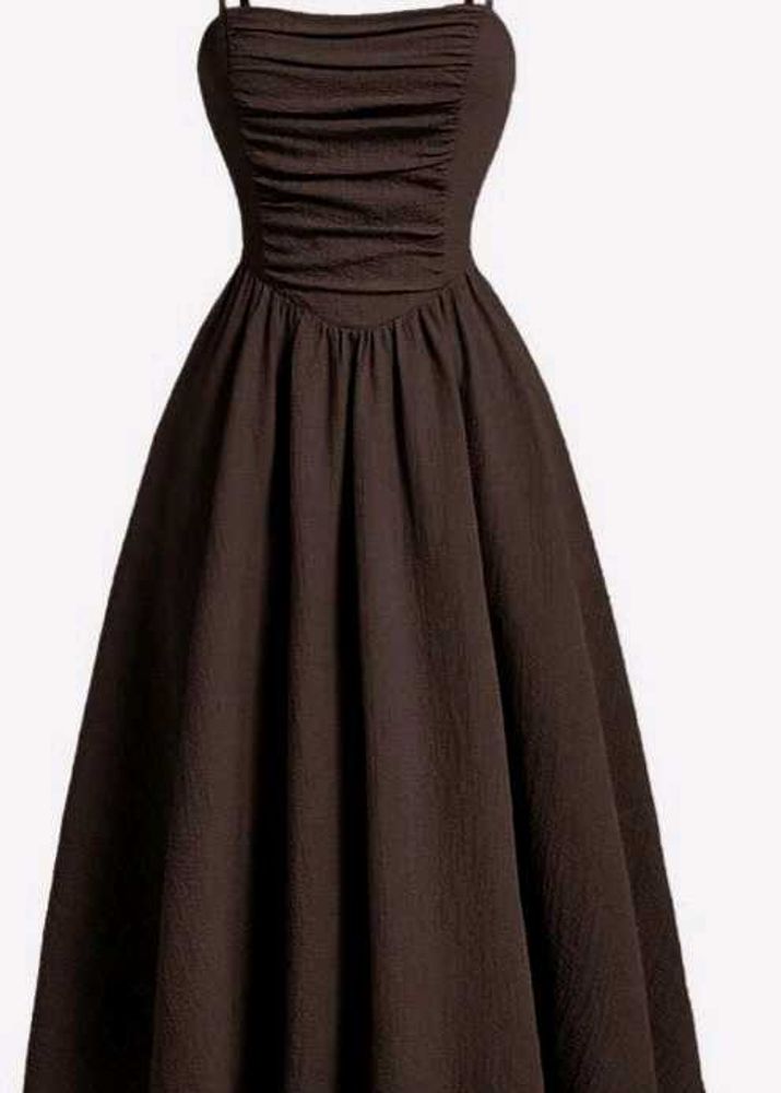 Vintage Retro spaghetti strap chocolate Brown Fit