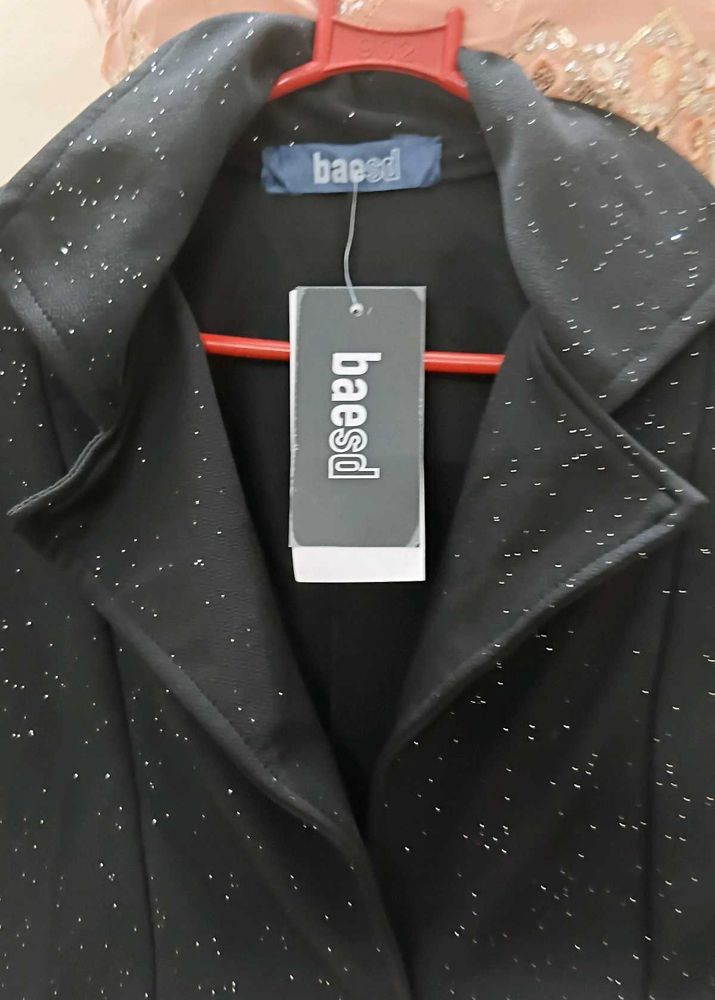 Sparkly Black Jacket &amp; Blush Dress Set