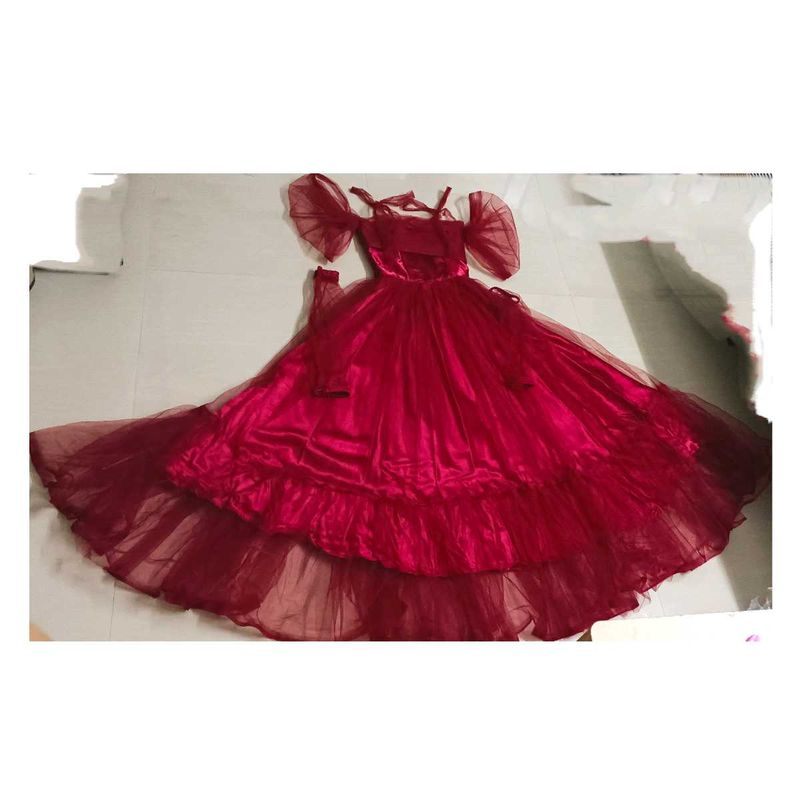 Party wear gown wine colour