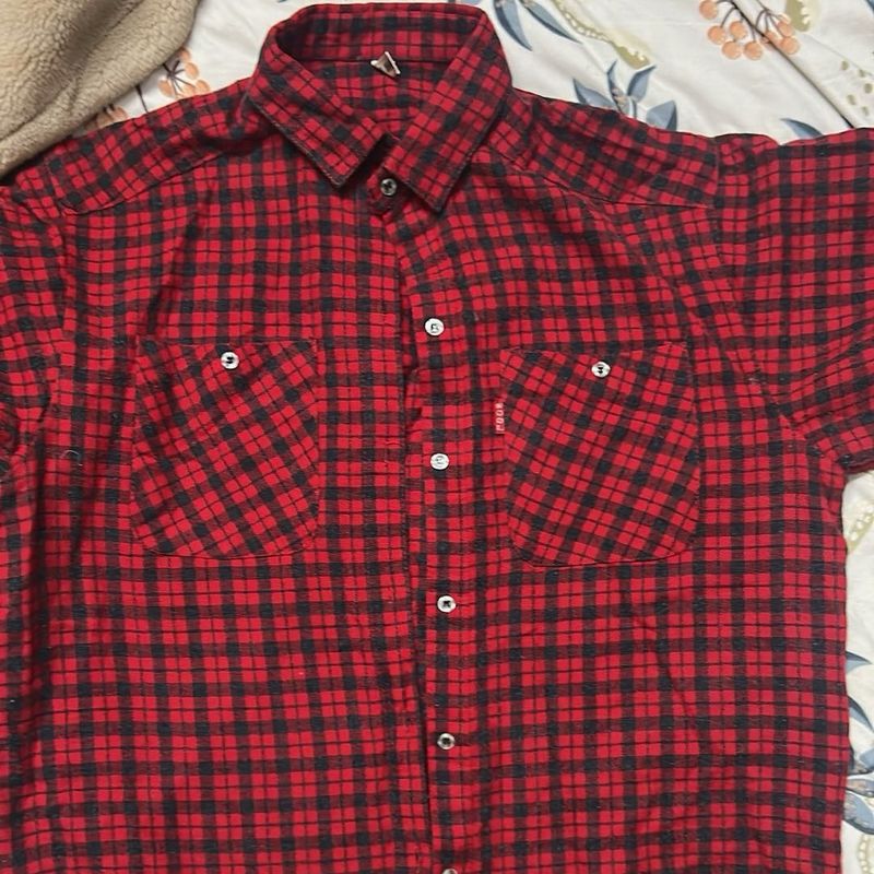 Red &amp; Black Plaid Shirt
