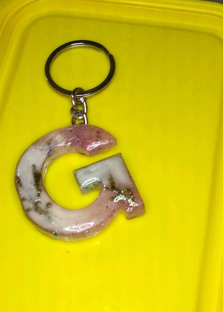 Resin Letter &#34;G&#34; Keychain