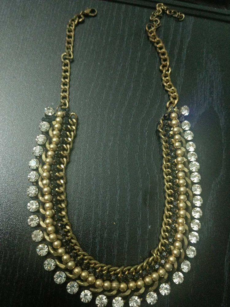 Statement Rhinestone Chain Necklace