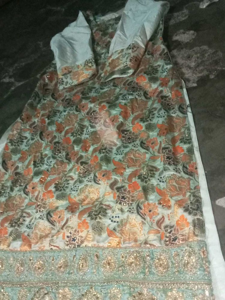 Elegant Floral Embroidered Dress Material