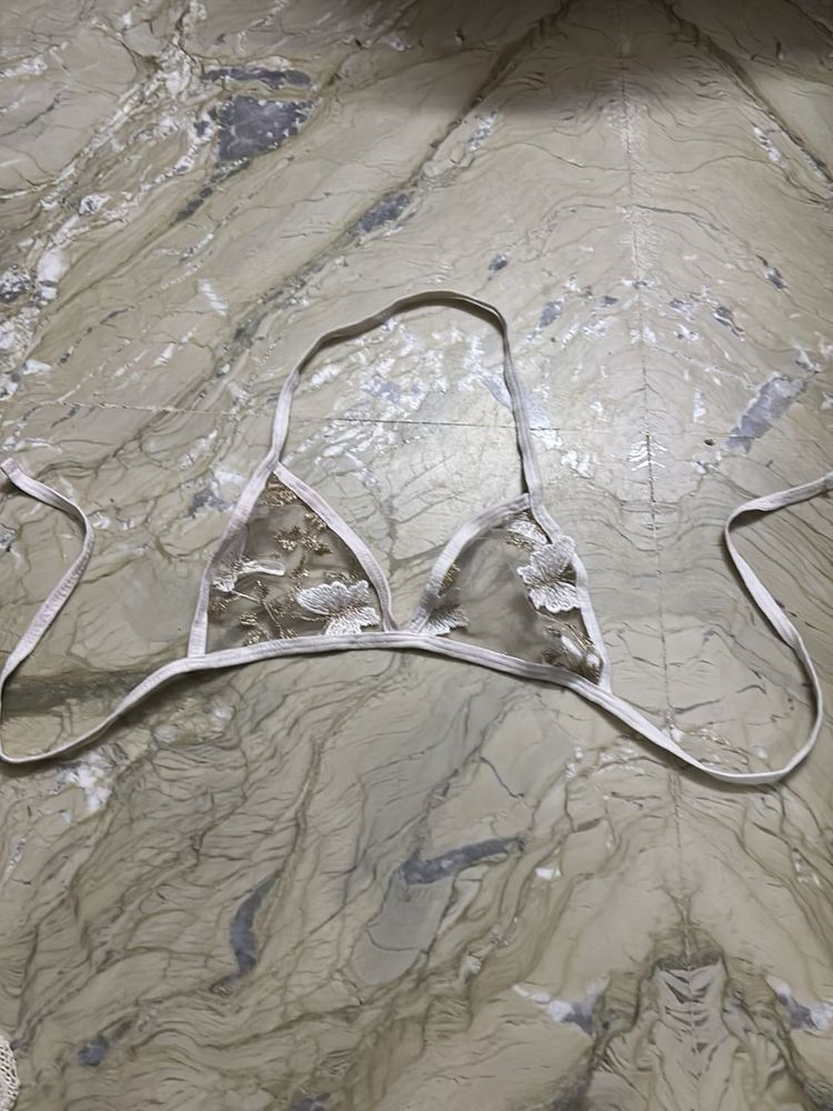 Floral Applique Bikini Top