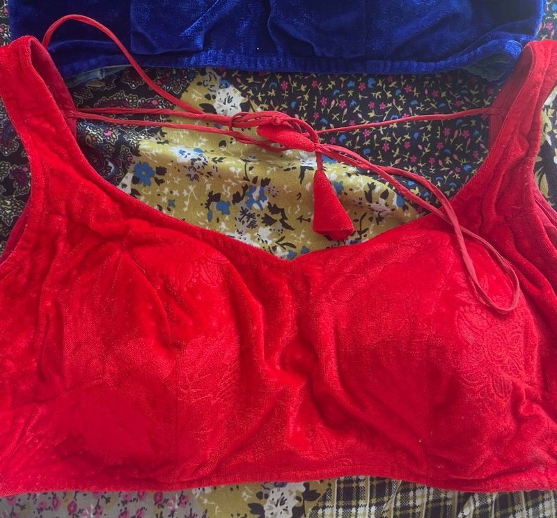Red Velvet Blouse