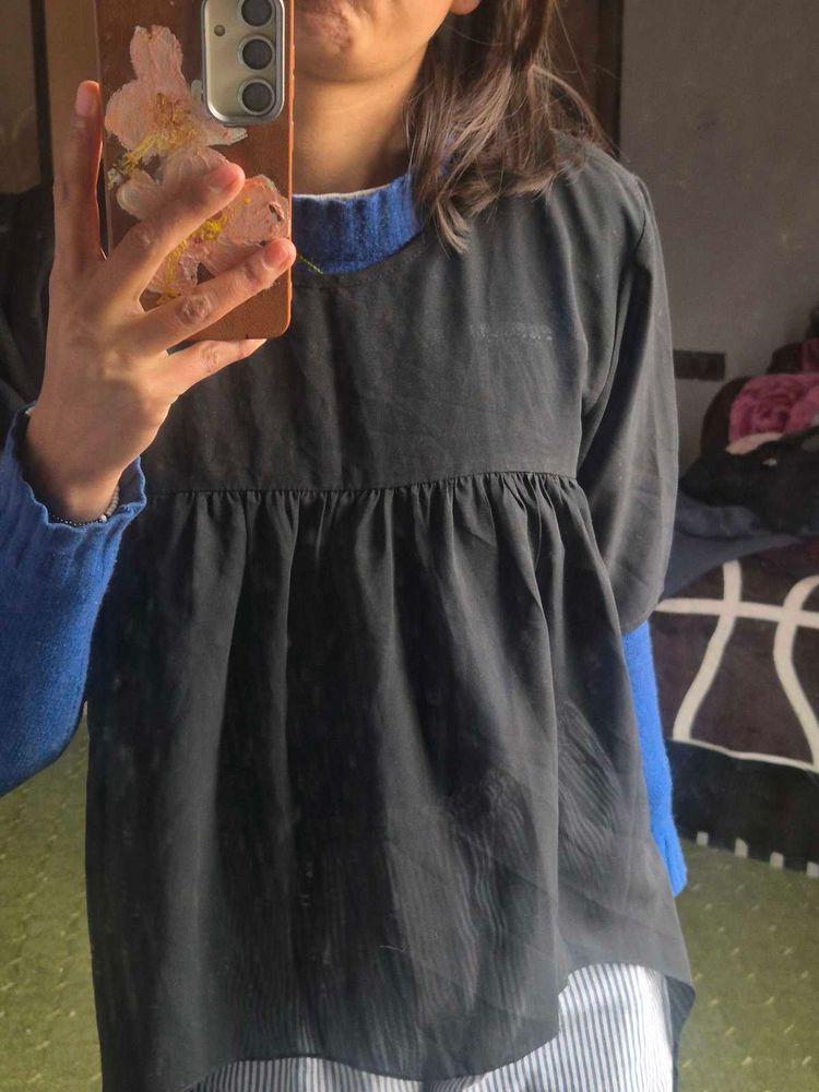 Black Babydoll Style Top