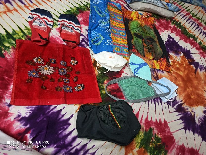 Combo Pack Of Masks, Head Scarfs, Shocks Etc