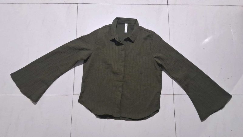 Olive Green Long Sleeve Blouse