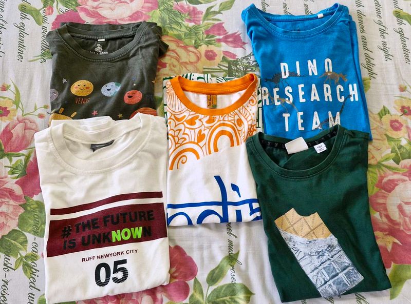 Combo Of 5 T-shirt Together For 10yrs