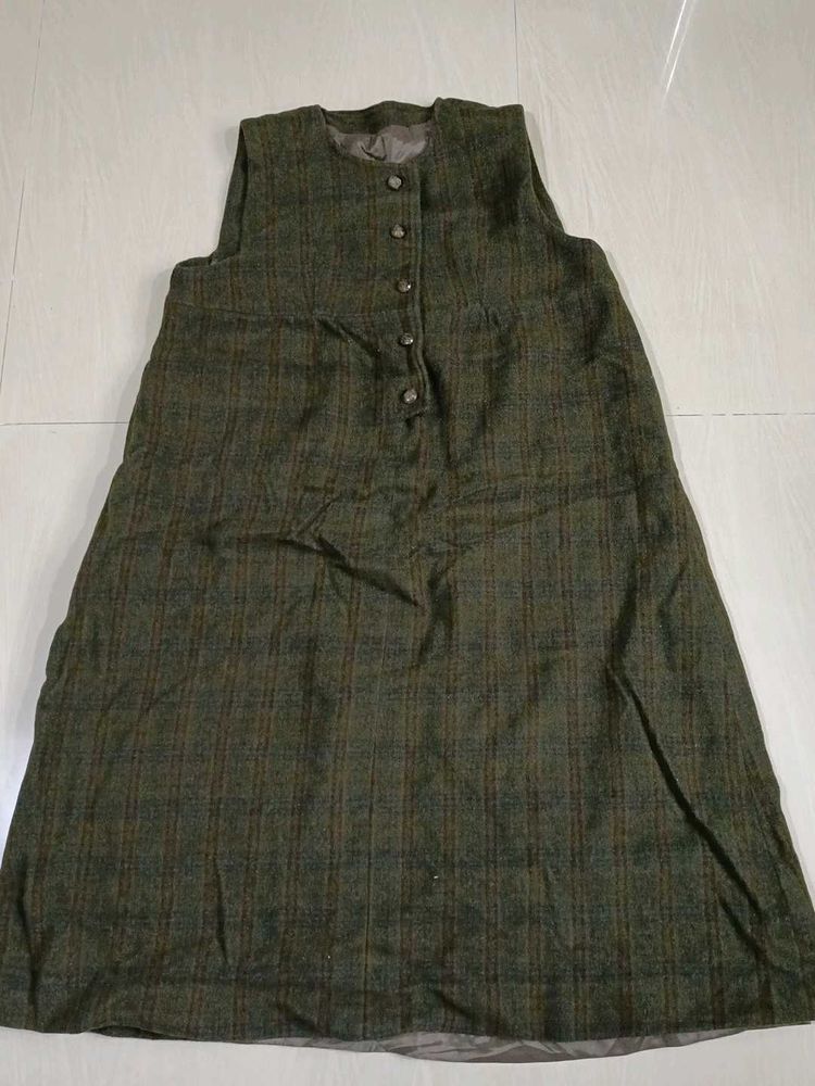Vintage Plaid woolen Dress