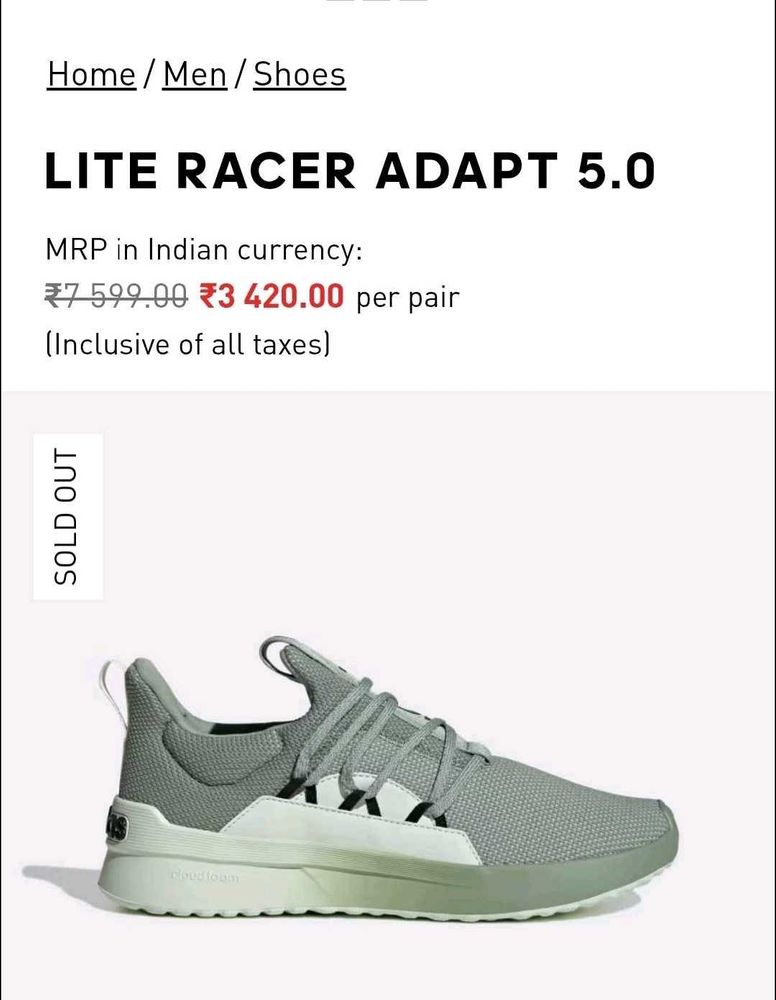 🪼OG ADIDAS LITE RACER ADAPT 5.0