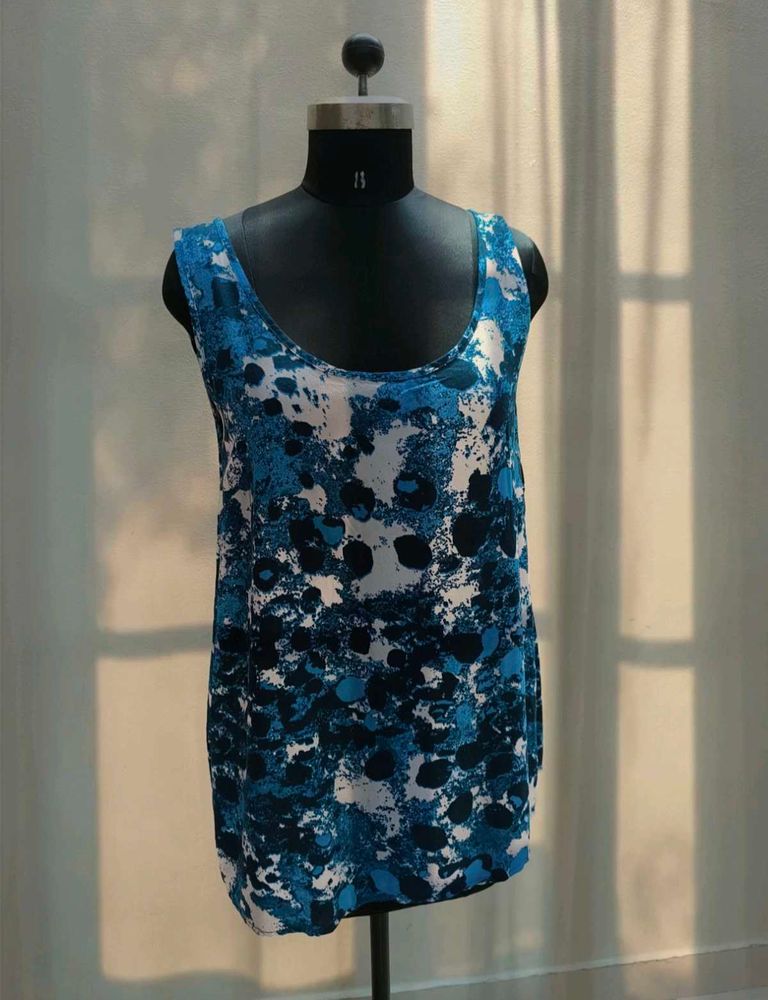 New Abstract Print Sleeveless Top