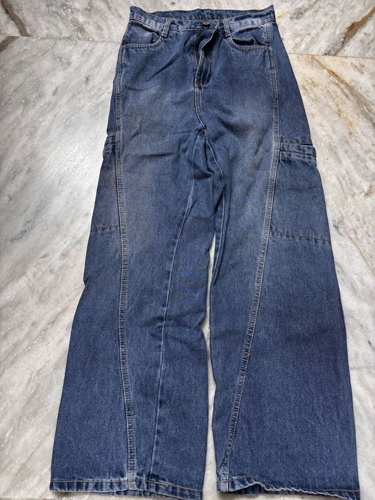 Denim Cargo Pants