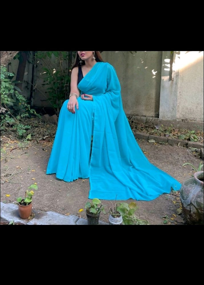 🥳Flate Sell🥳 2 Georget Saree 💓💙